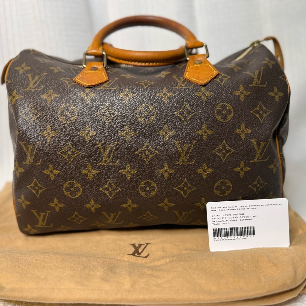 Louis Vuitton Speedy 30 Brown Monogram Satchel, with COA and Dust bag